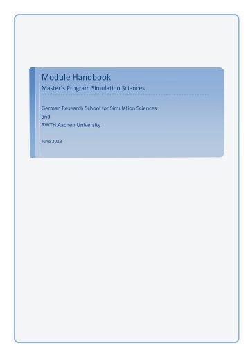 Module Handbook - German Research School for Simulation Sciences