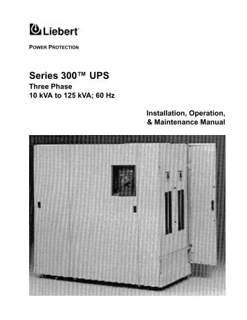 Liebert Series 300 User & Installation Manual ... - Gruber Power