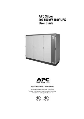 APC Silcon 400-500kW 480V UPS User Guide - APC Media