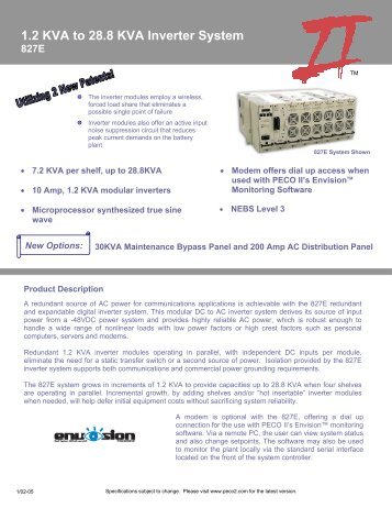 1.2 KVA to 28.8 KVA Inverter System 827E - Gruber Power