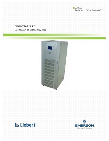 Liebert NX™ UPS - Jonweb.net