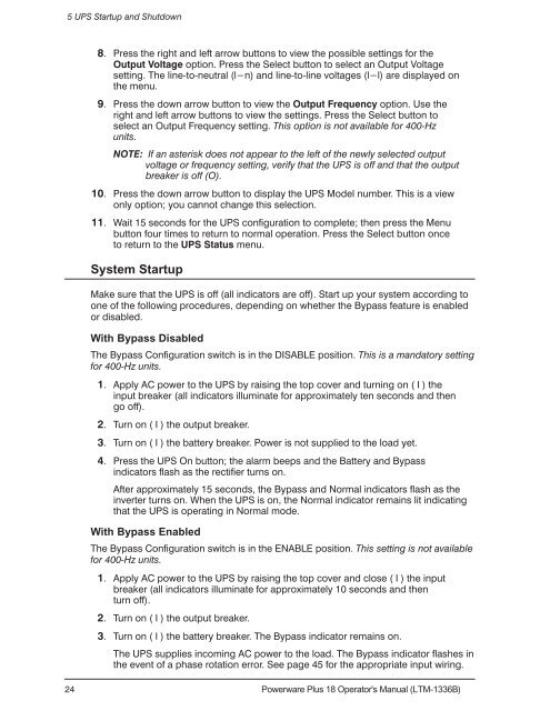 Powerware Plus 18 Operator's Manual