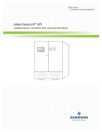 Liebert Series 610™ UPS - Jonweb.net