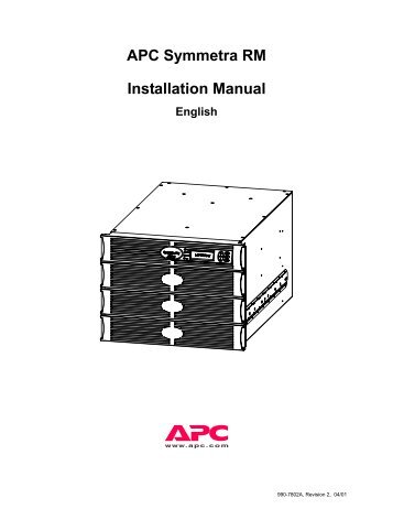 APC Symmetra RM Installation Manual - APC Media