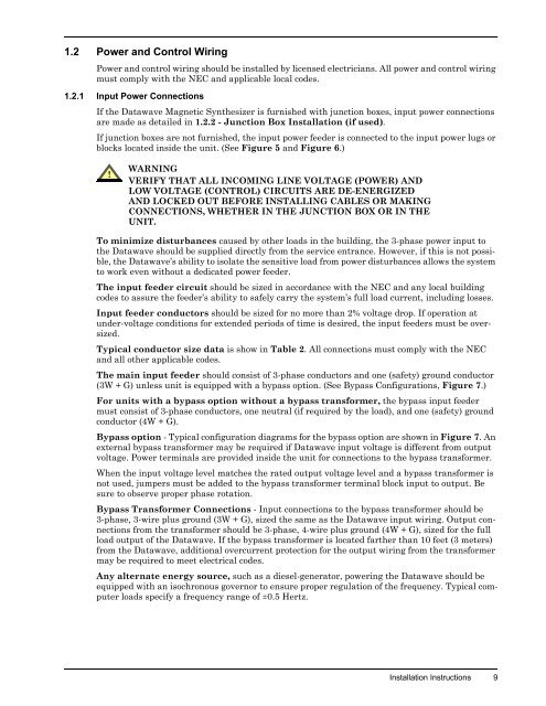 Liebert Datawave, 15-75kVA; Install, Operation & Maintenance Manual