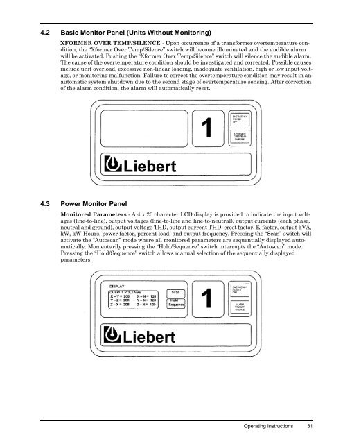 Liebert Datawave, 15-75kVA; Install, Operation & Maintenance Manual