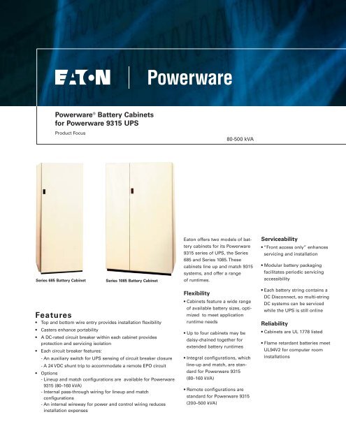 Powerware® Battery Cabinets - Gruber Power
