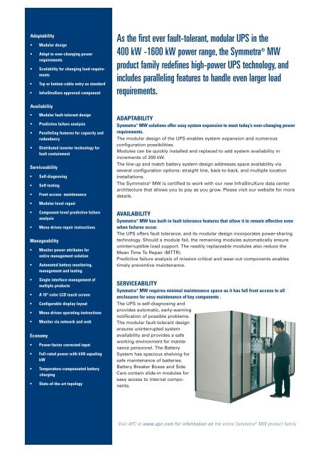 Symmetra MW Brochure (400kW - 1600kW).pdf - CNS international ...