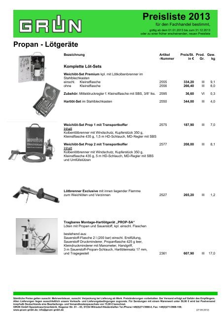 für den Fachhandel bestimmt, Löten mit Kolben - Grün GmbH