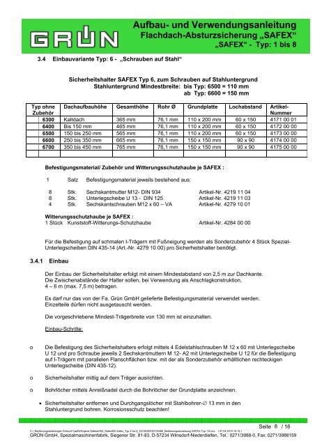 Bedienungsanleitung Safex - Grün GmbH