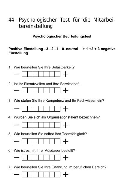 4. Psychologischer Test für die Mitarbei- tereinstellung 4