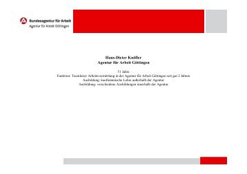 Hans-Dieter Knöfler Agentur für Arbeit Göttingen