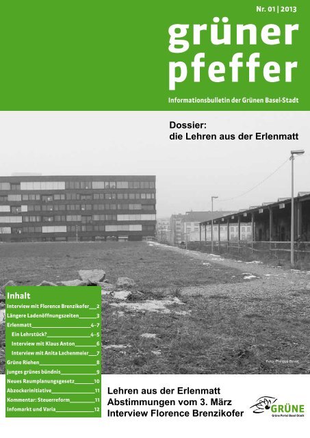 Grüner Pfeffer Nr. 01-2013 - Grüne Partei Basel-Stadt