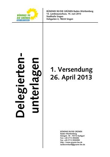 1. Versendung Deckblatt - BÜNDNIS 90/DIE GRÜNEN Baden ...