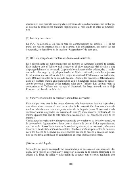 Una guía para Jueces, oficiales, entrenadores y atletas