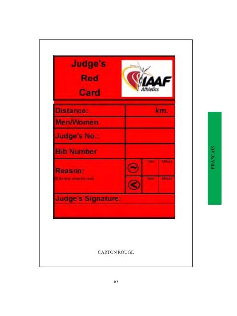 Una guía para Jueces, oficiales, entrenadores y atletas