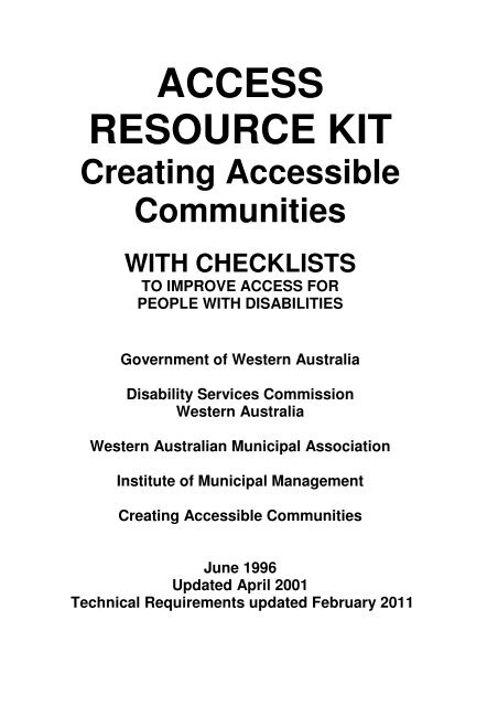 Access Resource Kit (ARK) - Disability Services Commission