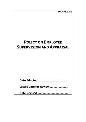 Policy 8.8 - Employee Supervision and Appraisal - Disability ...