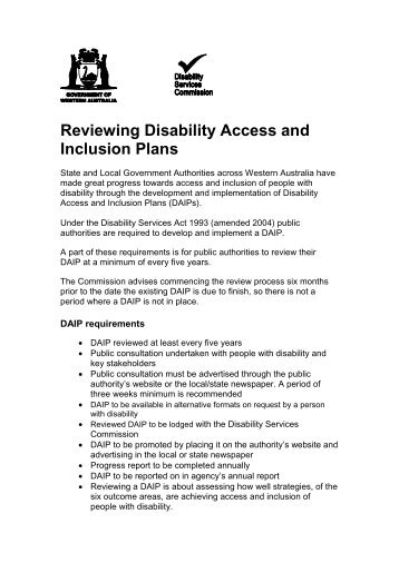 Reviewing Disability Access and Inclusion Plans