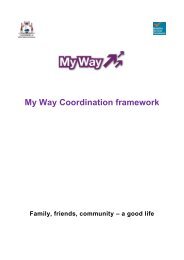 My Way Coordination framework - Disability Services Commission