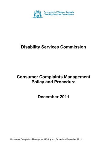 Consumer Complaints Management Policy and Procedure