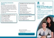 Help us to help you - Disability Services Commission