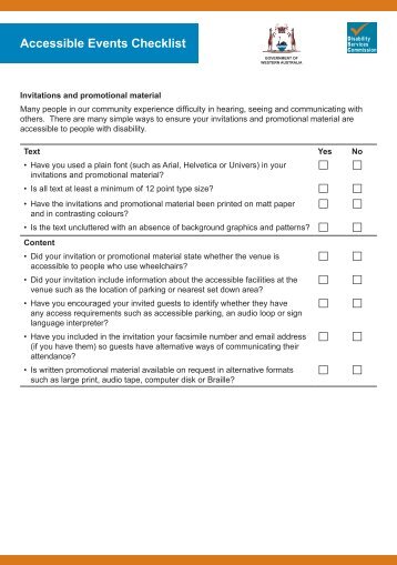 Accessible events checklist