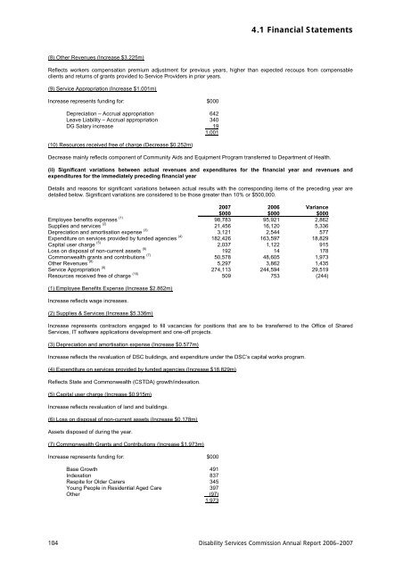 2006-2007 Annual Report - Disability Services Commission