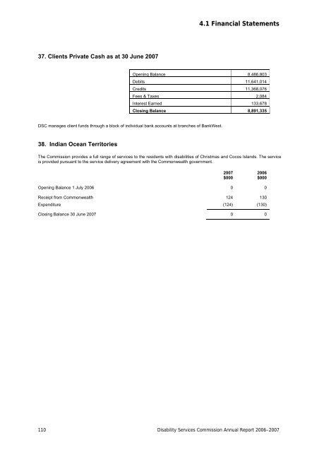 2006-2007 Annual Report - Disability Services Commission