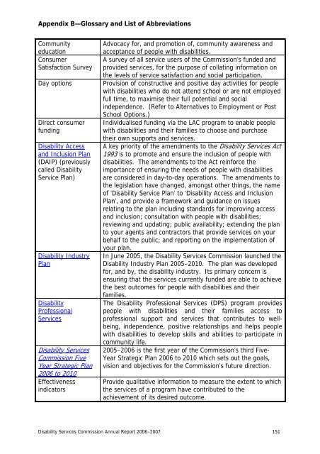 2006-2007 Annual Report - Disability Services Commission