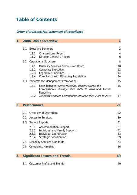 2006-2007 Annual Report - Disability Services Commission
