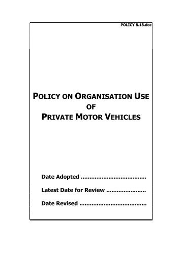 Organisation Use of Private Vehicles - Disability Services ...