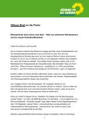 Offener Brief an die Partei - Grüne Linke