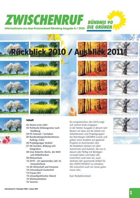 Rückblick 2010 / Ausblick 2011 - Bündnis 90/Die Grünen Nürnberg