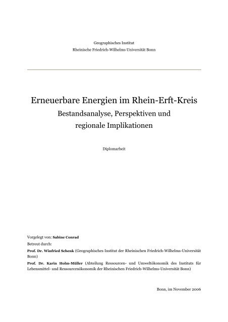 Erneuerbare Energien im Rhein-Erft-Kreis - PRESSEMITTEILUNGEN