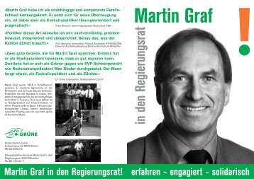 Martin Graf in den Regierungsrat! - Grüne Kanton Zürich