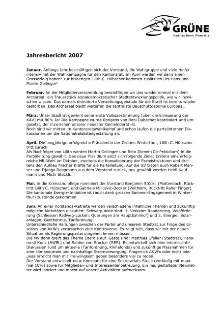 Jahresbericht 2007