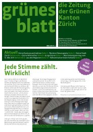 Jede Stimme zählt. Wirklich! - Grüne Kanton Zürich