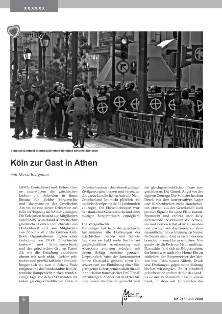 Nr. 213, Juli 2008 - Bündnis 90/Die Grünen Kreisverband Köln