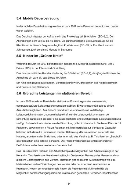 Tätigkeitsbericht 2007 - Grüner Kreis