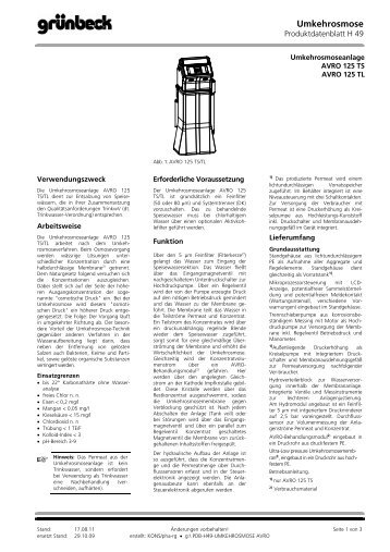 Umkehrosmose - grunbeck