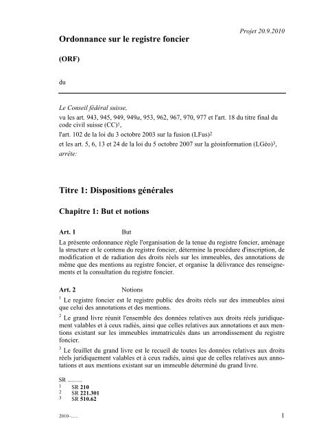 Extrait du registre foncier