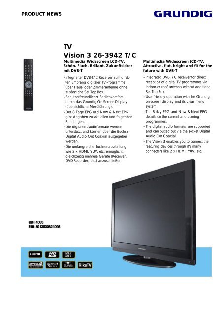 TV Vision 3 26-3942 T/C - Grundig
