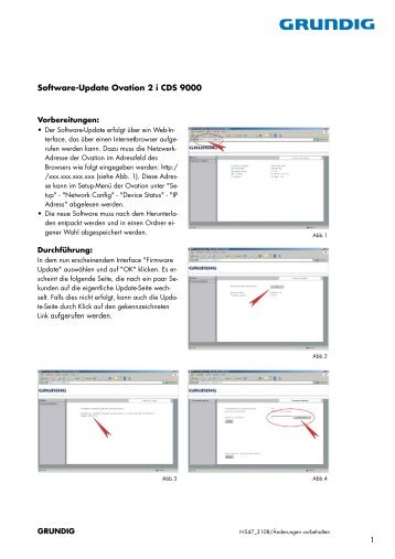 Software-Update Ovation 2 i CDS 9000 - Grundig