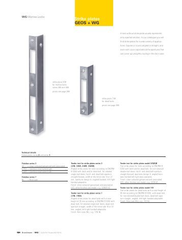 Strike plates GEOS + WG