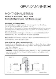 MONTAGEANLEITUNG - Grundmann Beschlagtechnik GmbH