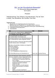 Protokoll der Steuerungsgruppe vom 5.10.2010 - Die Grundschule ...