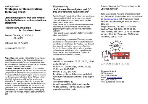 programm vortragsreihe 2010-2011 - Grundschule Neuried