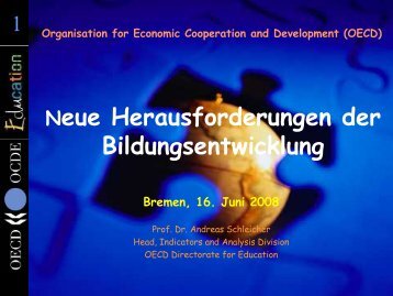 Bremenvortrag: "Neue Herausforderungen der Bildungsentwicklung"