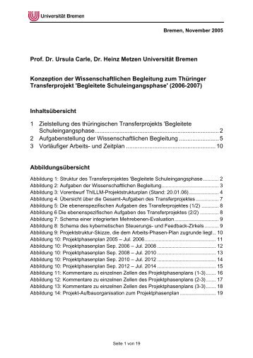 Prof. Dr. Ursula Carle, Dr. Heinz Metzen Universität Bremen ...